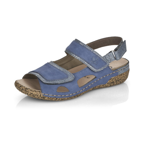 RIEKER, V7284-14 - dámské modré sandály