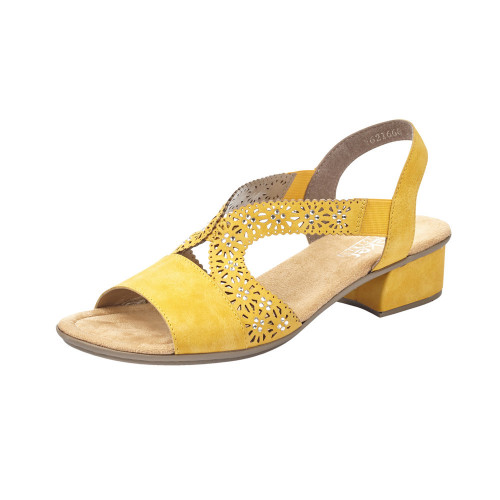 RIEKER, V6216-68 dámské žluté sandály, vycházková obuv