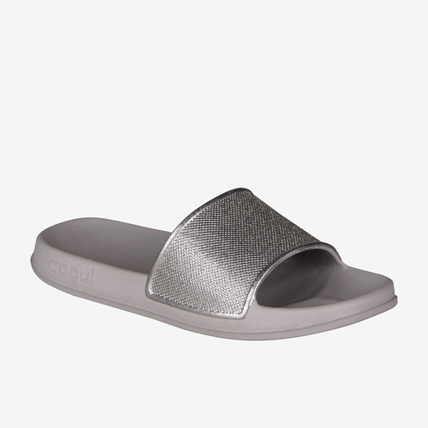 detail COQUI, TORA grey/silver - dámské pantofle