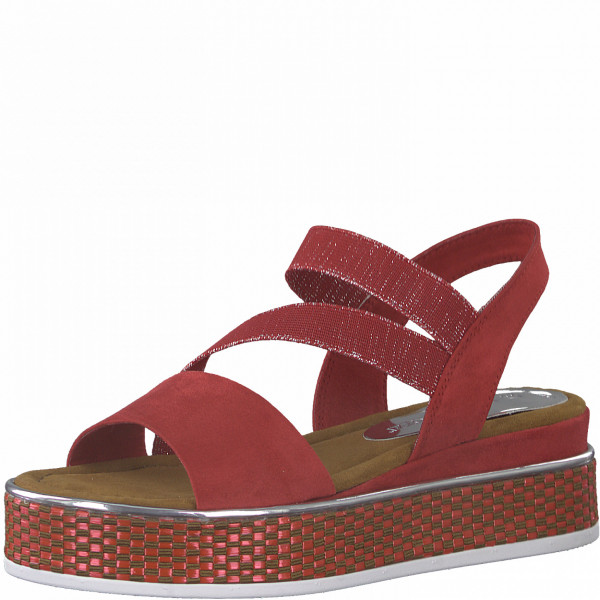 detail MARCO TOZZI, 2-28740-26 500 - dámské červené sandály