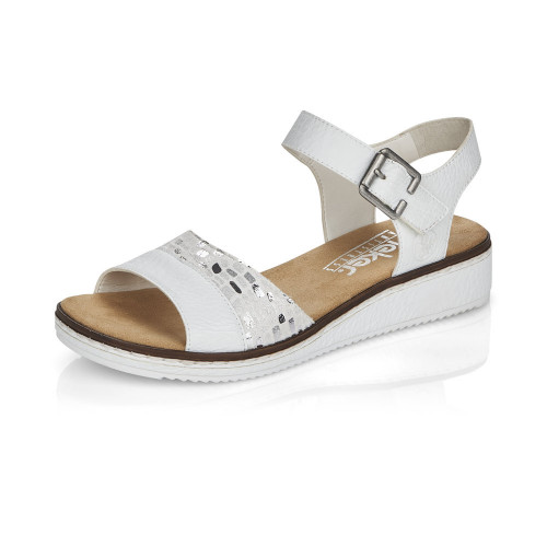 RIEKER, V3626-80 - dámské bílé sandály