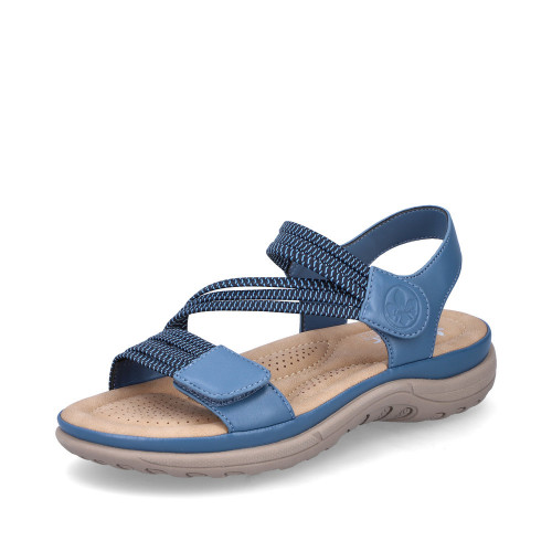 RIEKER, V8873-14 - dámské modré sandály