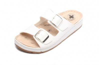 MEDI LINE, S182.002 - dámské bílé pantofle