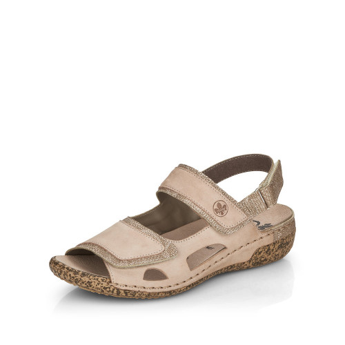 RIEKER, V7284-60 - dámské béžové sandále