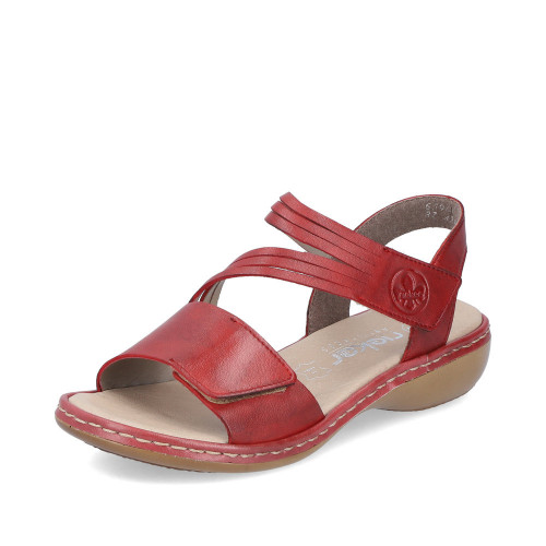 RIEKER, 65964-35 - dámské červené sandály