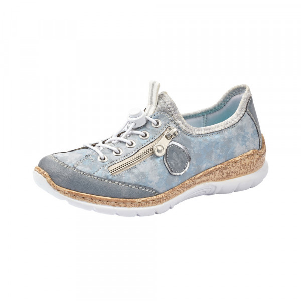detail RIEKER, N4263-12 dámské modré tenisky, vycházková obuv