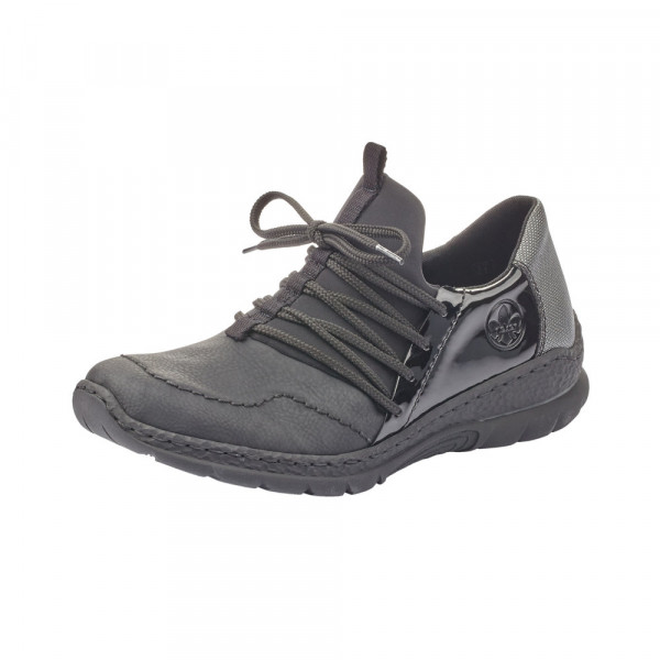 detail RIEKER, N22K8-00 dámské černé tenisky, vycházková obuv