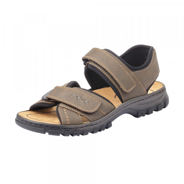detail RIEKER, 25051-27 pánské hnědé sandály, vycházková obuv